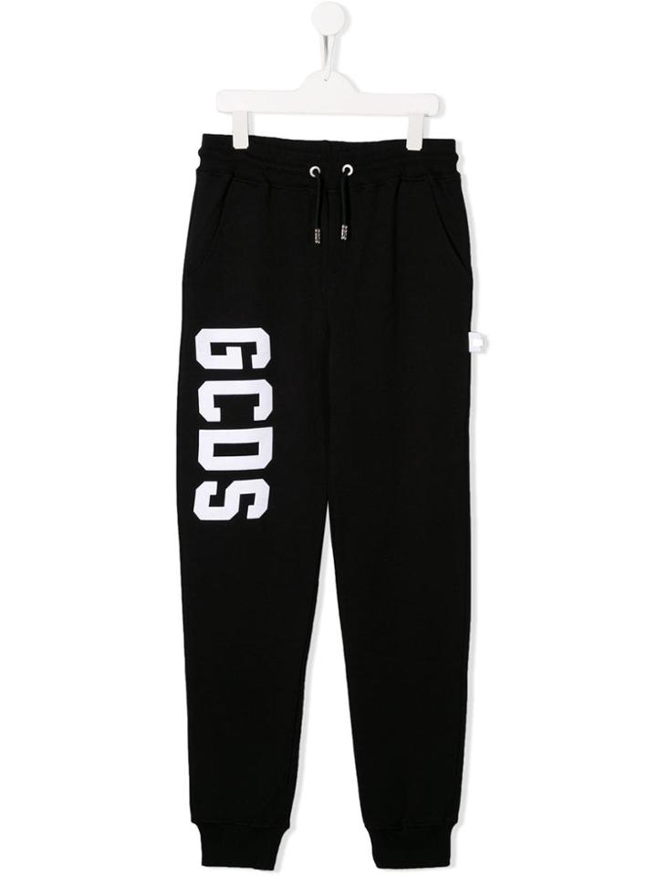 Gcds Kids Logo Print Track Pants - Black