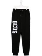 Gcds Kids Logo Print Track Pants - Black