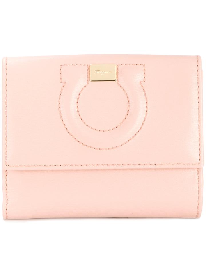 Salvatore Ferragamo Gancio Flap Wallet - Pink & Purple