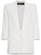 Filles A Papa Crystal Striped Blazer - White