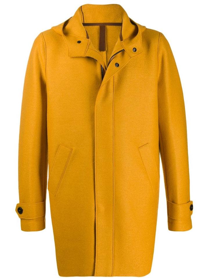 Harris Wharf London Hooded Parka Coat - Yellow