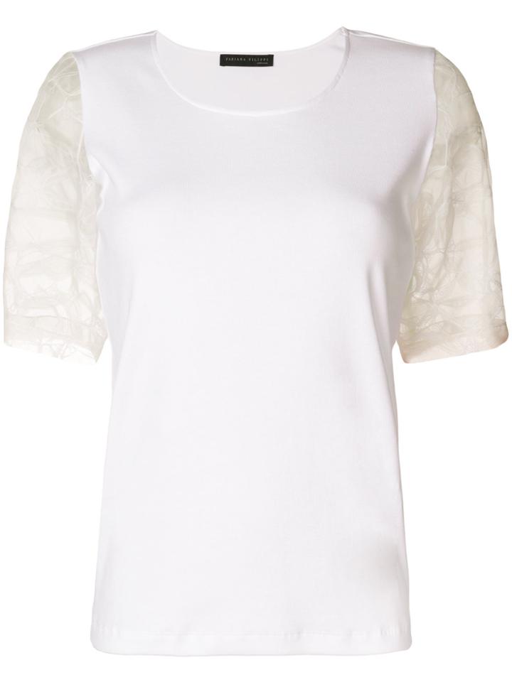 Fabiana Filippi Contrast Sleeves T-shirt - White