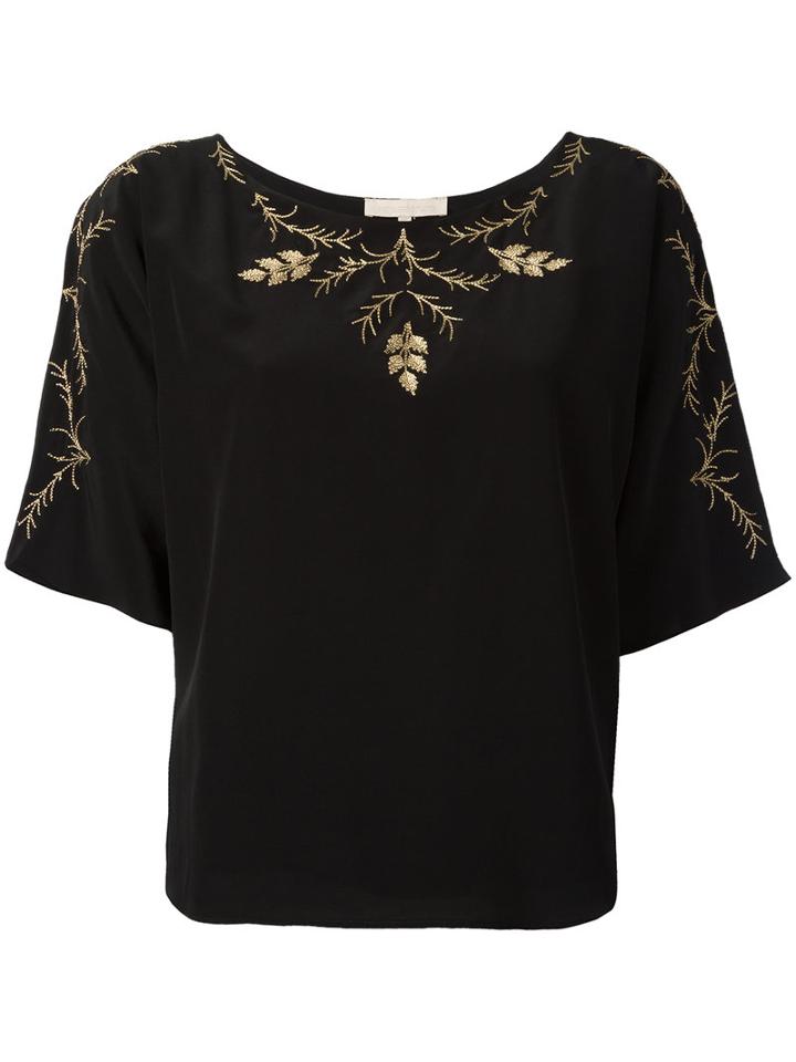 Vanessa Bruno - Embroidered Blouse - Women - Silk/polyester - 36, Black, Silk/polyester