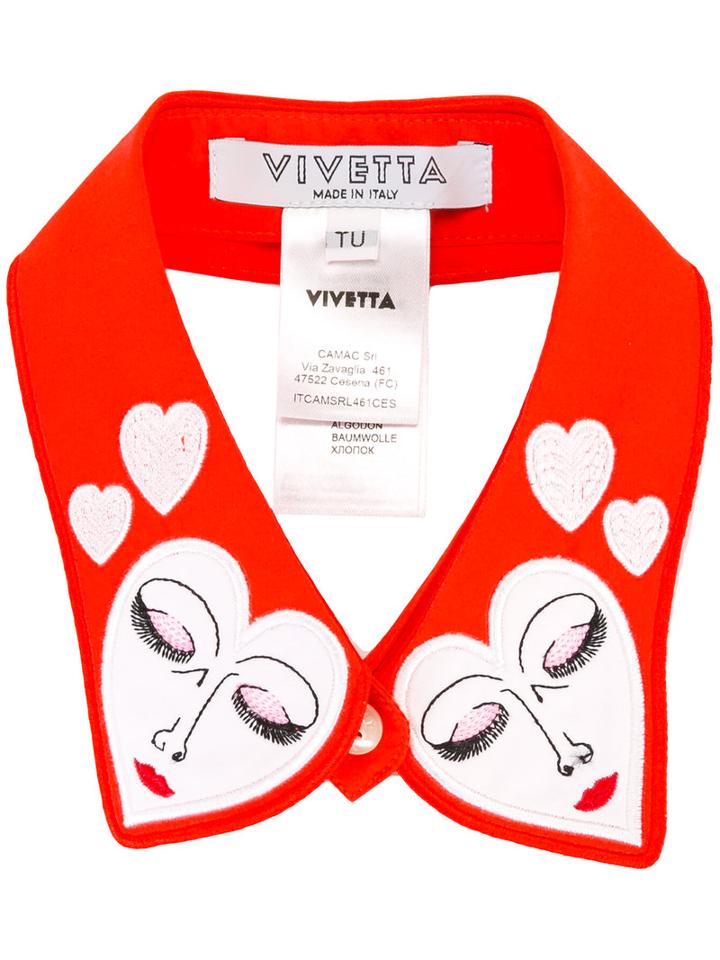 Vivetta Hearts Collar, Women's, Red, Cotton