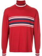Facetasm Roll Neck Striped Sweater - Red