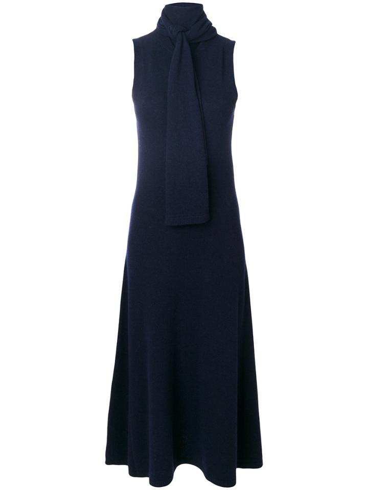 Joseph Tie Neck Sweater Dress - Blue