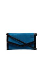 Loewe Blue V Suede Leather Clutch Bag