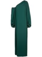 Carolina Herrera One-shoulder Long Silk Dress - Green