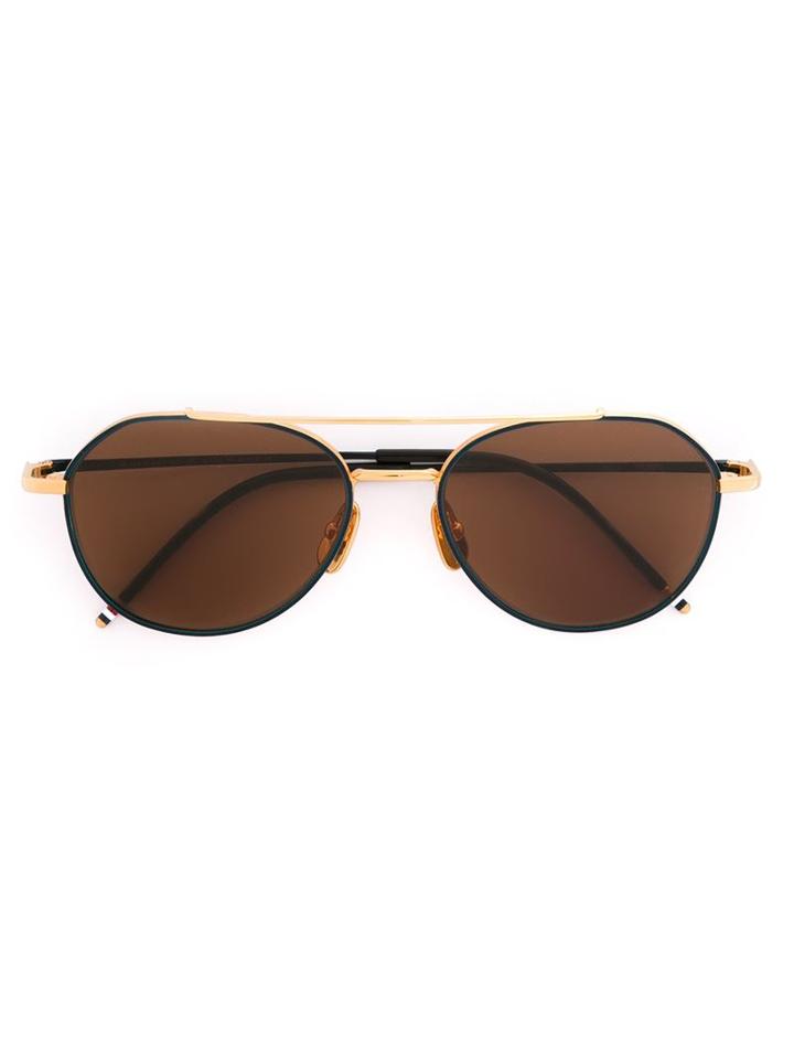 Thom Browne Aviator Sunglasses, Adult Unisex, Blue, Titanium