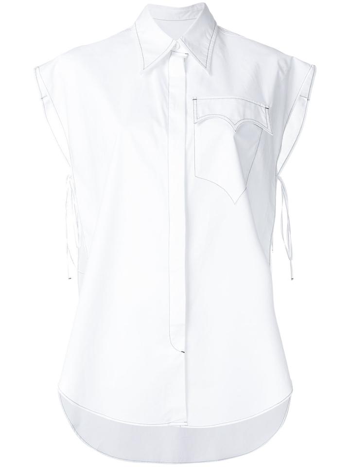 Mm6 Maison Margiela Oversized Cap Sleeve Shirt - White
