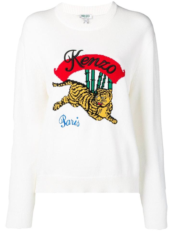 Kenzo Tiger Logo Jumper - White