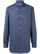 Kiton Button-up Shirt, Men's, Size: 43, Blue, Cotton