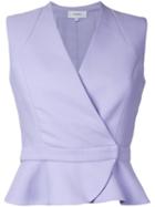 Carven Wrap Detail Sleeveless Shirt, Women's, Size: 42, Pink/purple, Polyester