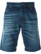 Dolce & Gabbana Denim Shorts, Men's, Size: 52, Blue, Cotton/calf Leather