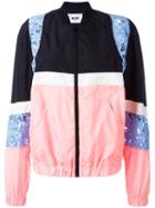 Msgm Lace Zipped Bomber Jacket, Women's, Size: 40, Pink/purple, Polyamide/polyester
