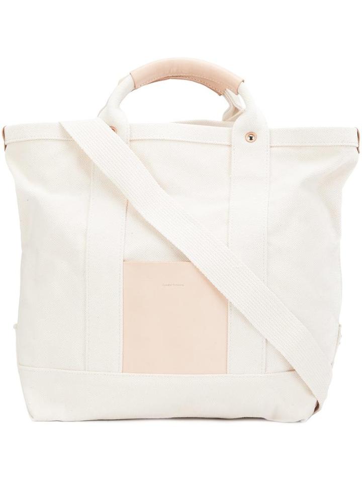 Hender Scheme Small 'campus' Tote, Adult Unisex, White, Leather/canvas
