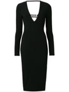 T By Alexander Wang Fitted V-neck Dress - Black