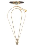 Camila Klein Leather Trim 3-necklace Set - Metallic