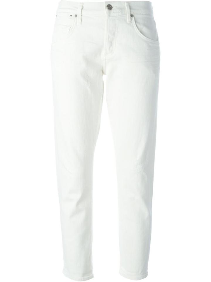Citizens Of Humanity Cropped Jeans, Women's, Size: 28, White, Cotton/polyurethane