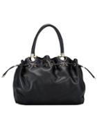 Salvatore Ferragamo Drawstring Gancio Tote, Women's, Black, Calf Leather