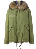 Mr & Mrs Italy - Fox And Raccoon Fur Trim Parka - Women - Cotton/fox Fur/polyester/racoon Fur - M, Green, Cotton/fox Fur/polyester/racoon Fur