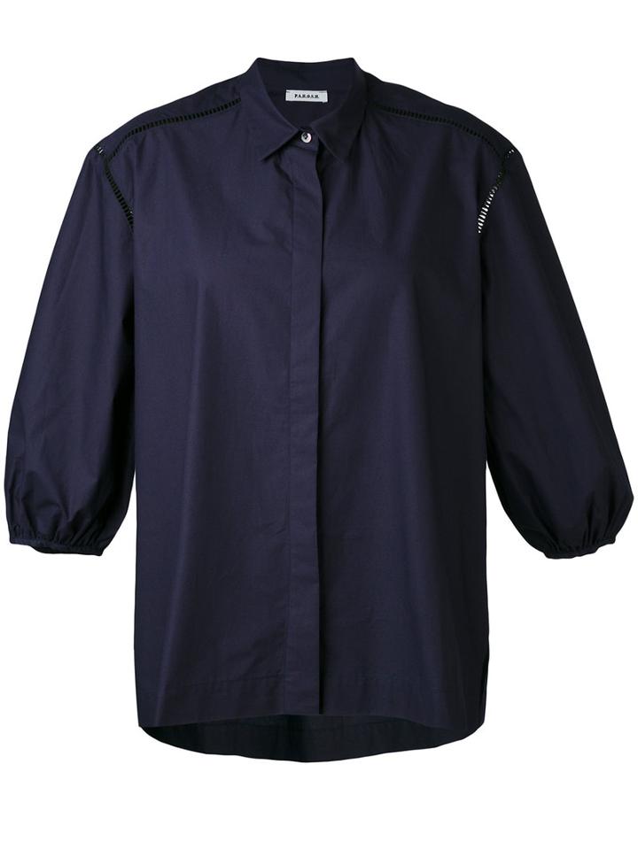 P.a.r.o.s.h. - Oversize Shirt - Women - Cotton - L, Blue, Cotton