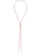 Carolina Bucci Pink Baby Girl Charm Lucky Silk And Gold Necklace