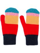 Ps By Paul Smith Striped Mittens - Red