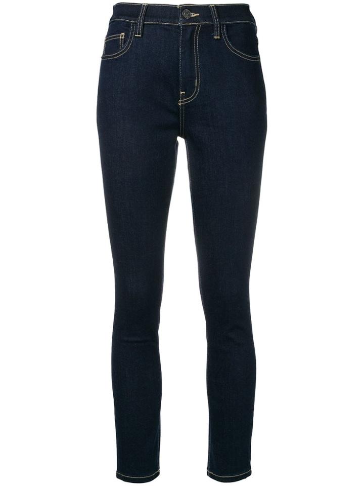 Current/elliott Cropped Slim-fit Jeans - Blue