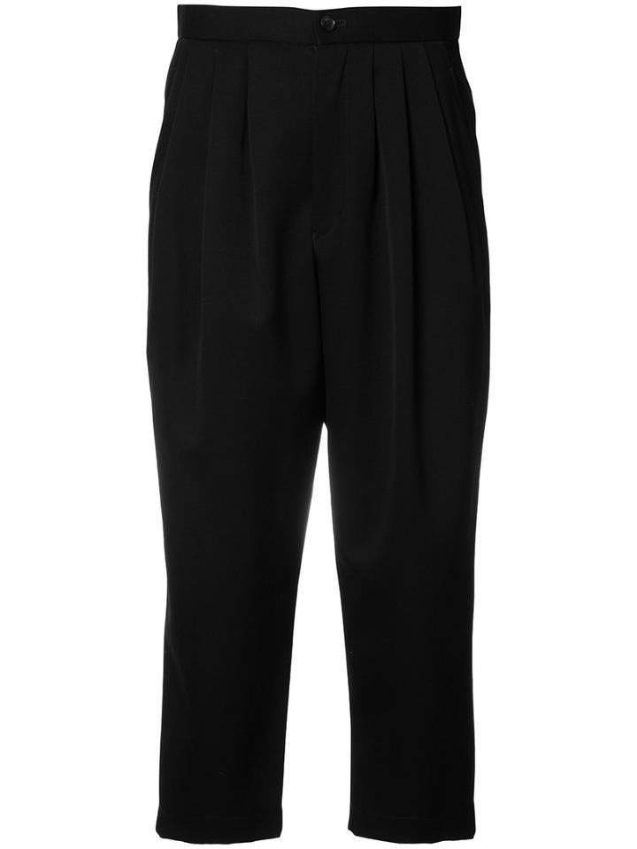 Comme Des Garçons Drop-crotch Cropped Trousers, Women's, Size: Medium, Black, Wool/cupro