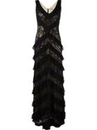 Martha Medeiros Lace Applique Maxi Dress - Black