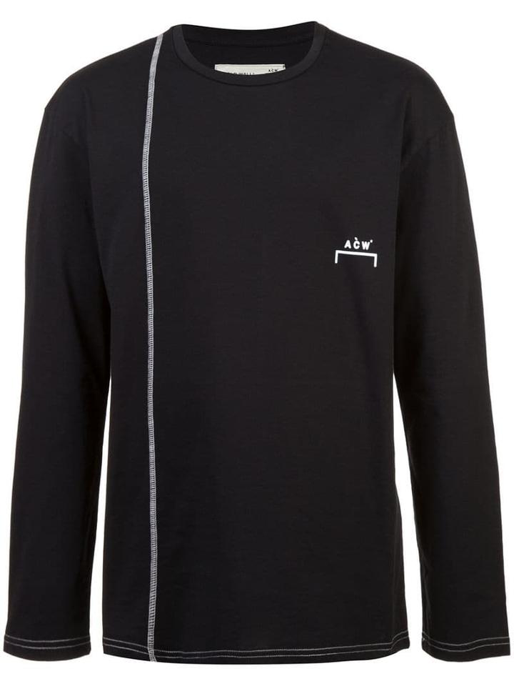 A-cold-wall* Constrast Stitch Longsleeved T-shirt - Black