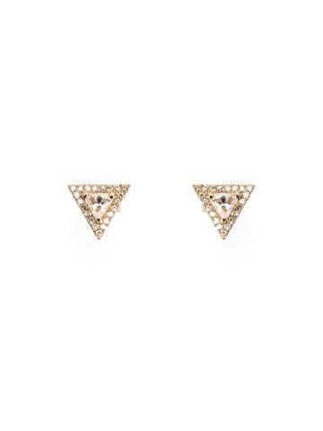 Sw/tch Topaz And Diamond Triangle Earrings, Women's, White