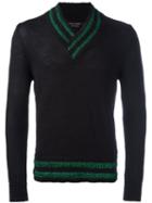 Marc Jacobs Metallic Stripe Jumper, Men's, Size: Small, Black, Polyester/viscose/virgin Wool