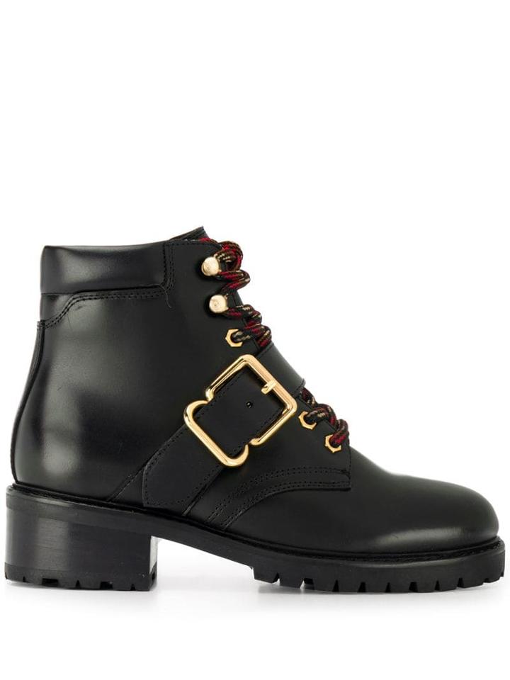 Sandro Paris Buckle-detail Ankle Boots - Black