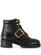 Sandro Paris Buckle-detail Ankle Boots - Black