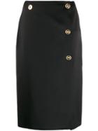 Versace Medusa Detail Pencil Skirt - Black