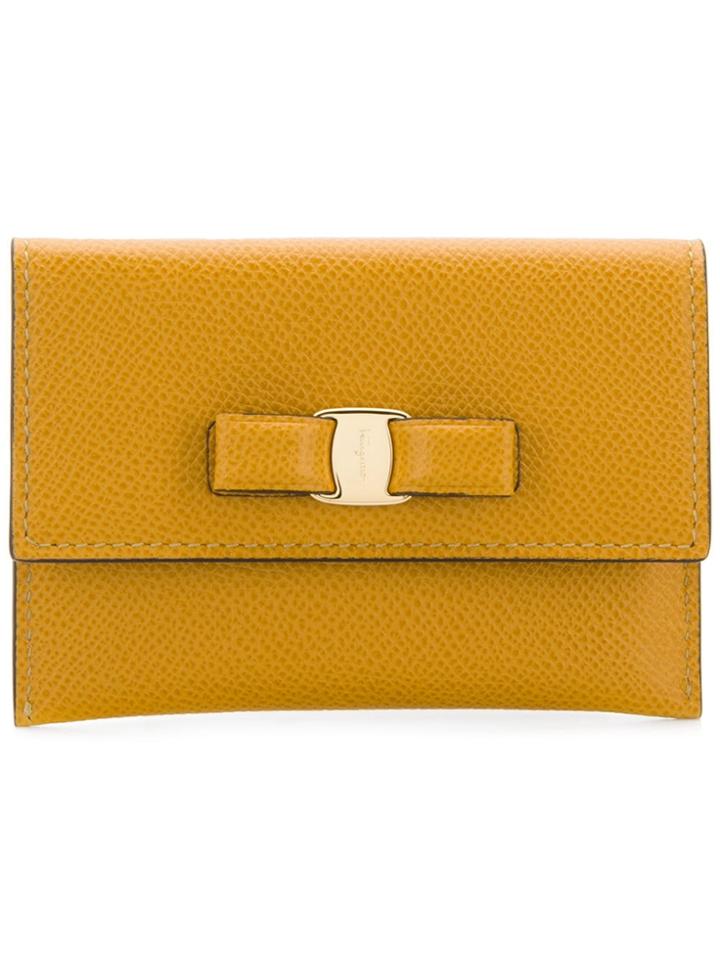Salvatore Ferragamo Vara Bow Card Case - Yellow & Orange