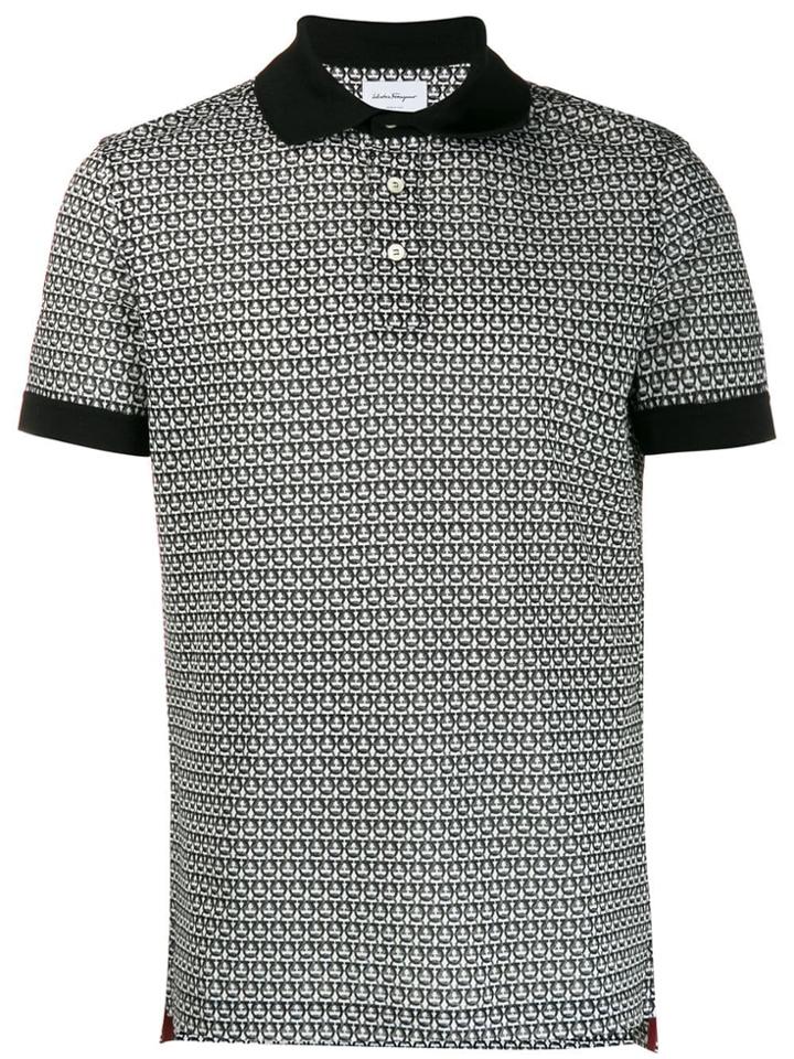 Salvatore Ferragamo Gancini Piqué Polo Shirt - White