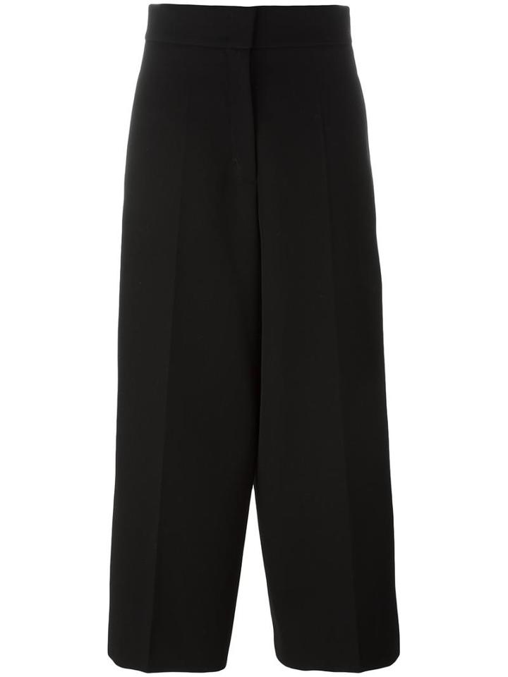 Jil Sander Cropped Palazzo Pants, Women's, Size: 38, Black, Wool/cotton