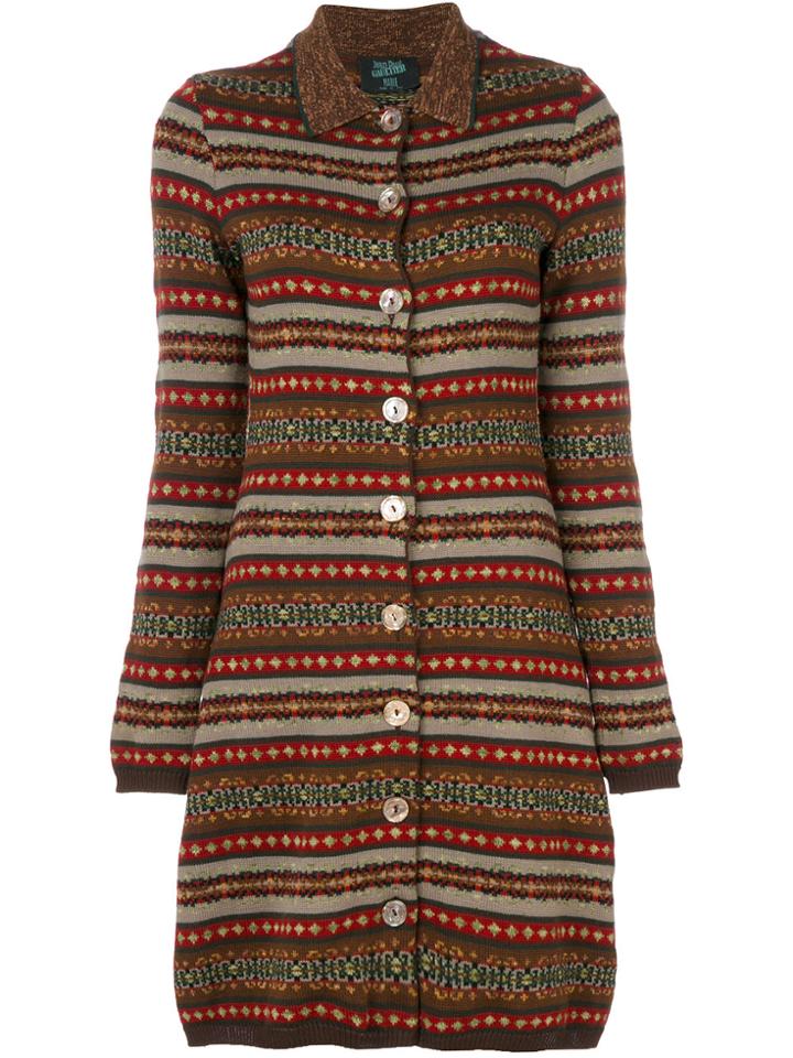 Jean Paul Gaultier Vintage Long Knitted Cardigan - Multicolour