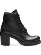 Prada Laced Ankle Boots - Black