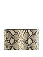 Alexander Mcqueen Snake Print Zip Clutch - Black