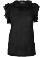Dsquared2 Ruffle Trim Top - Black
