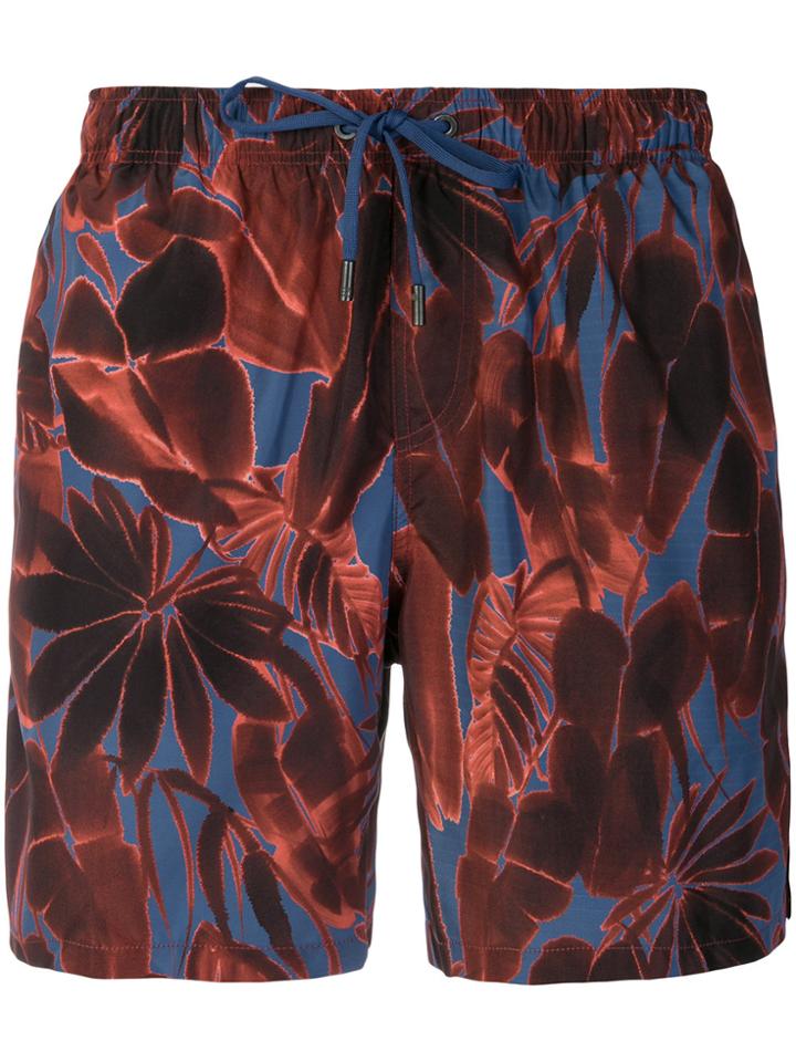 Ermenegildo Zegna Floral Print Swim Shorts - Red