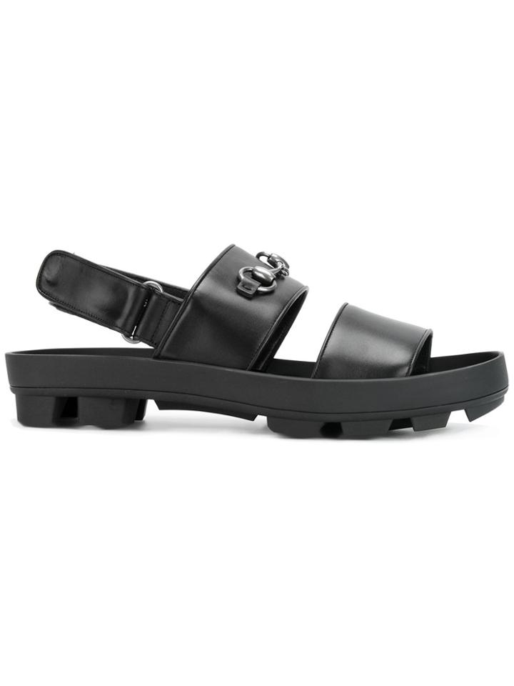 Gucci Horsebit Detail Sandals - Black