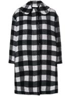 Peter Jensen Raw Edge Check Coat - Black