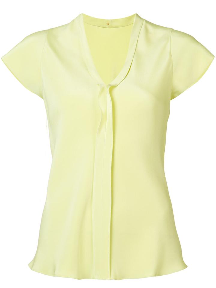 Peter Cohen V-neck Shirt, Women's, Size: Large, Yellow/orange, Silk