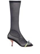 Marco De Vincenzo Sock Sandal With Bow And Rainbow Heel - Black