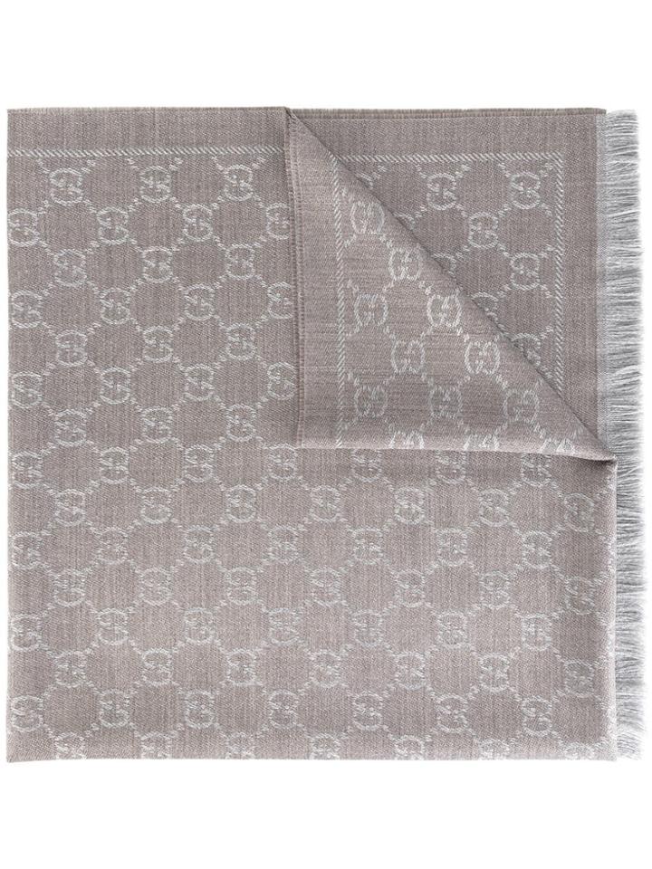 Gucci 'gg' Pattern Scarf - Nude & Neutrals